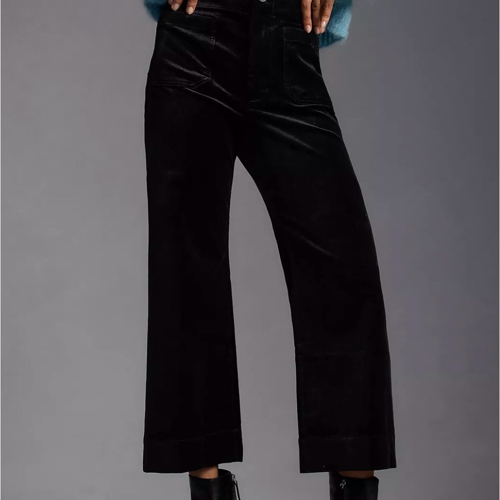 Maeve by Anthropologie Colette Crop Velvet Pants